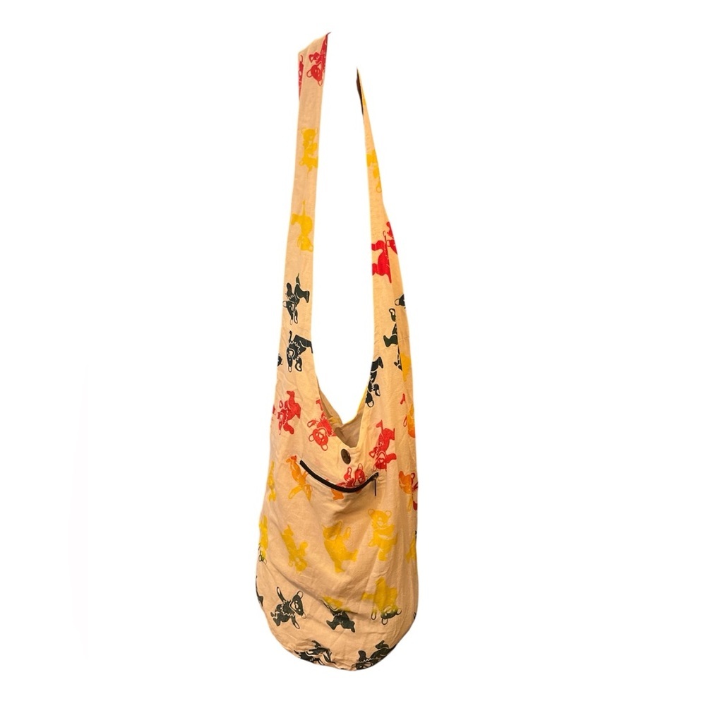 Jayli Colorful Grateful Dead Bear Print Shoulder Bag NWT - Picture 2 of 6